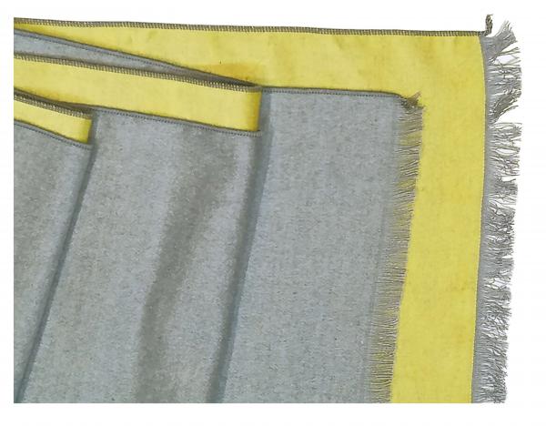 Scarf Shawl 100% Silk Flannel Yellow Grey